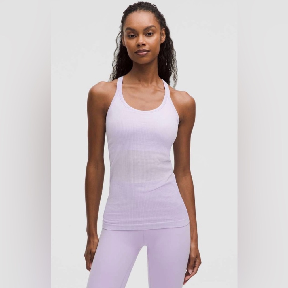 Lululemon NWT Ebb To Street Ribbed Tank Top Light Support Lavender Frost Size 12